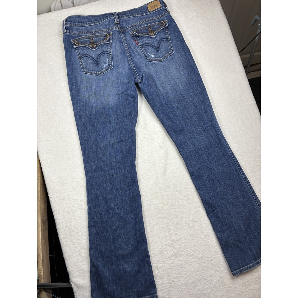 Levi's Women's 515 Bootcut Jeans Blue Dark Wash Denim Cotton 8 Medium Western